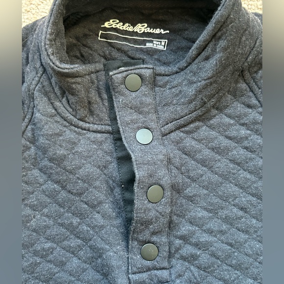 Eddie Bauer Casual Quilted Fleece - Charcoal Black - Picture 3 of 6